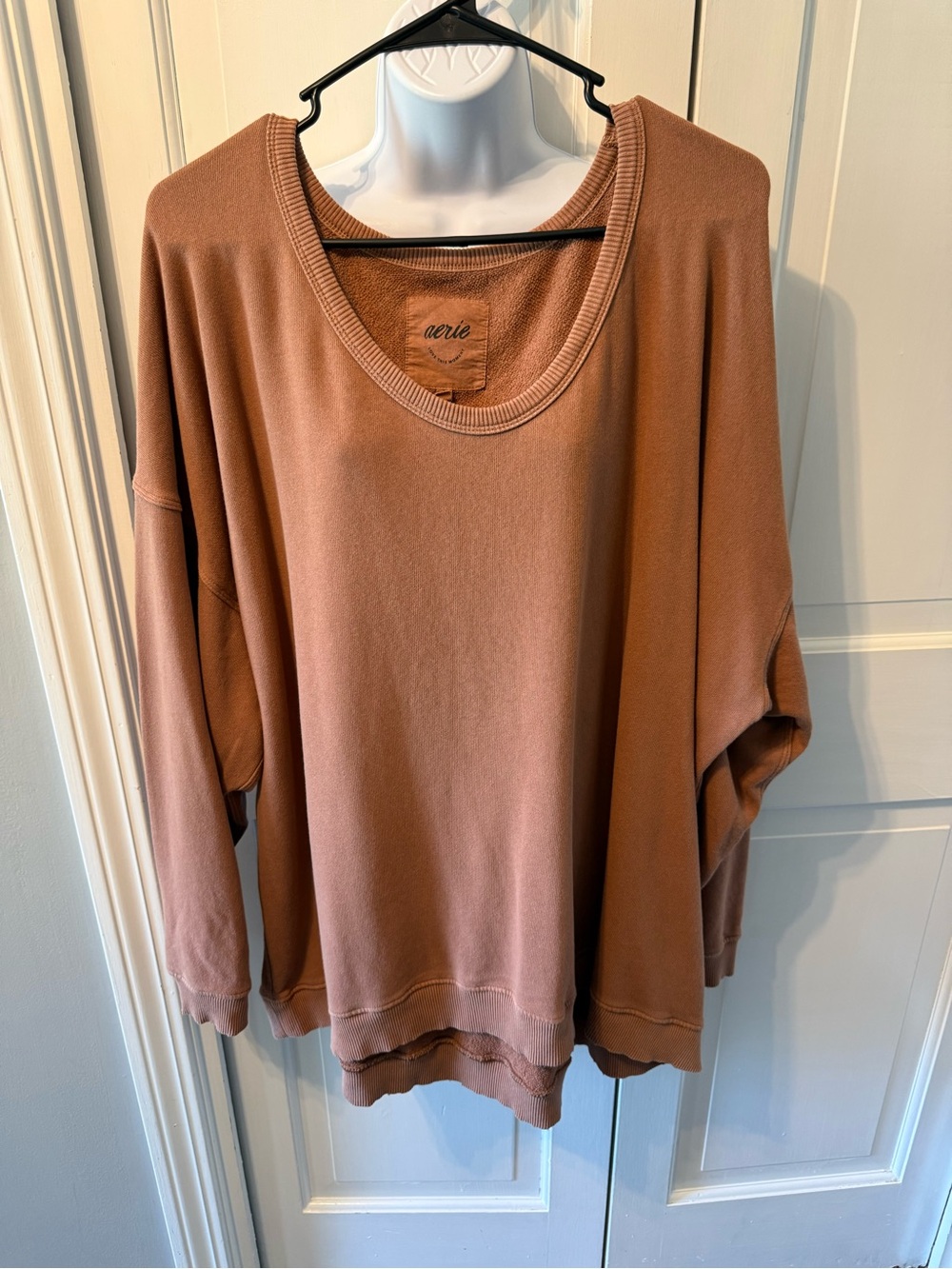 Arie Scoop Neck Pullover in Warm Rust Oversized SOFT